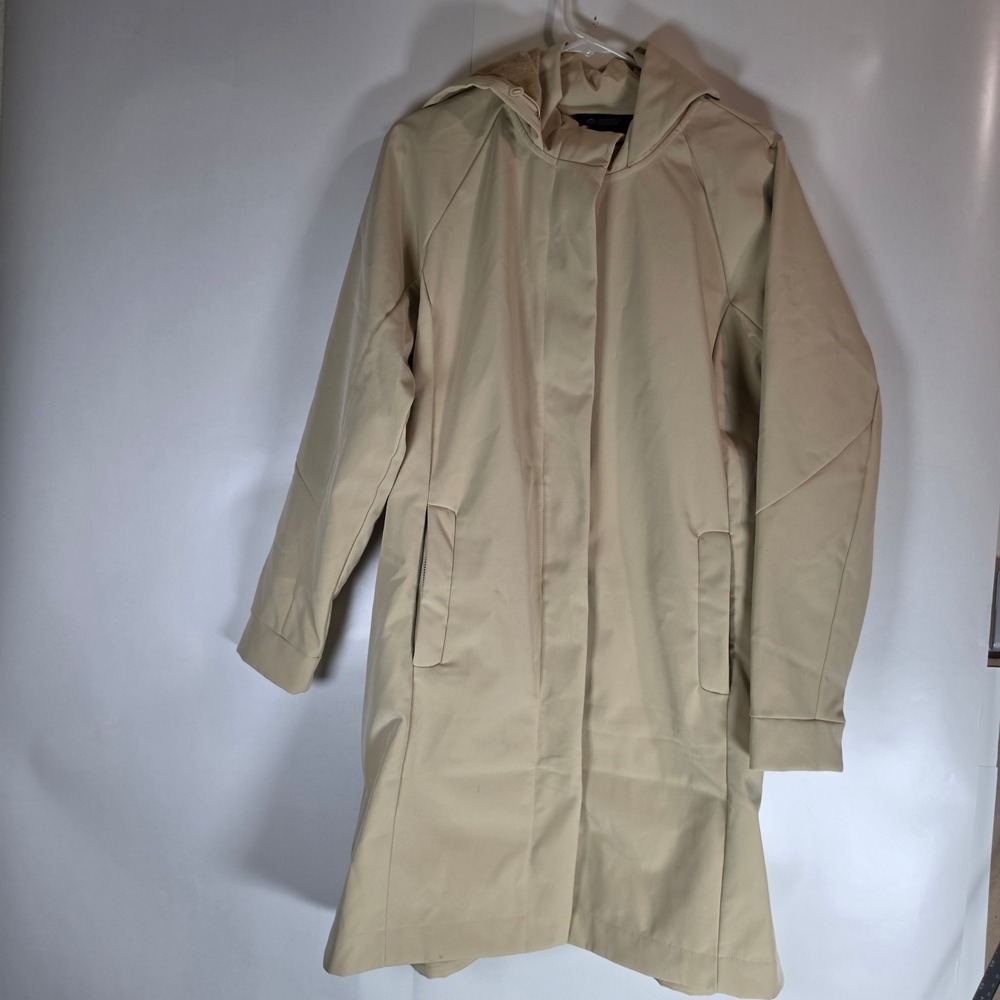 Mondetta Outdoor Project Ladies Long Softshell Jacket Hooded Trench‎ Tan Large